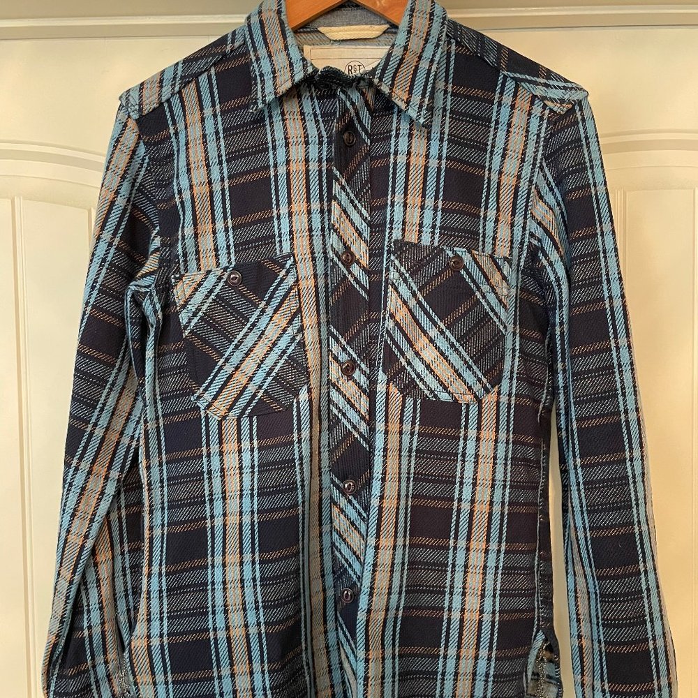Rogue Territory Brushed Indigo Plaid Work Shirt MiUSA